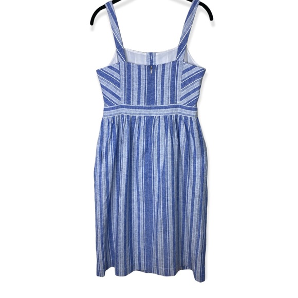 Draper James Blue White Striped Apron Dress Size: 6 - Picture 12 of 13